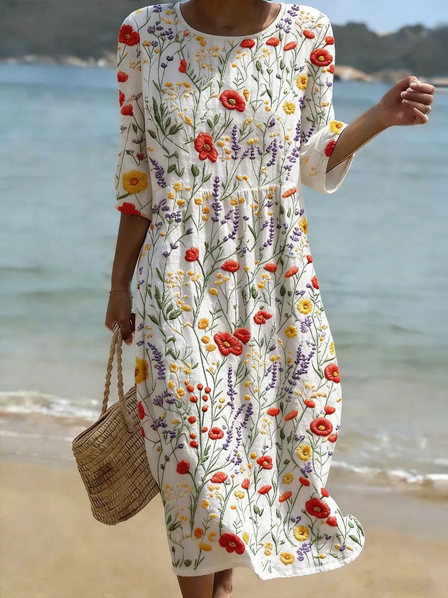 ELECTRA | VESTIDO MIDI FLORAL - Aurea Montiel