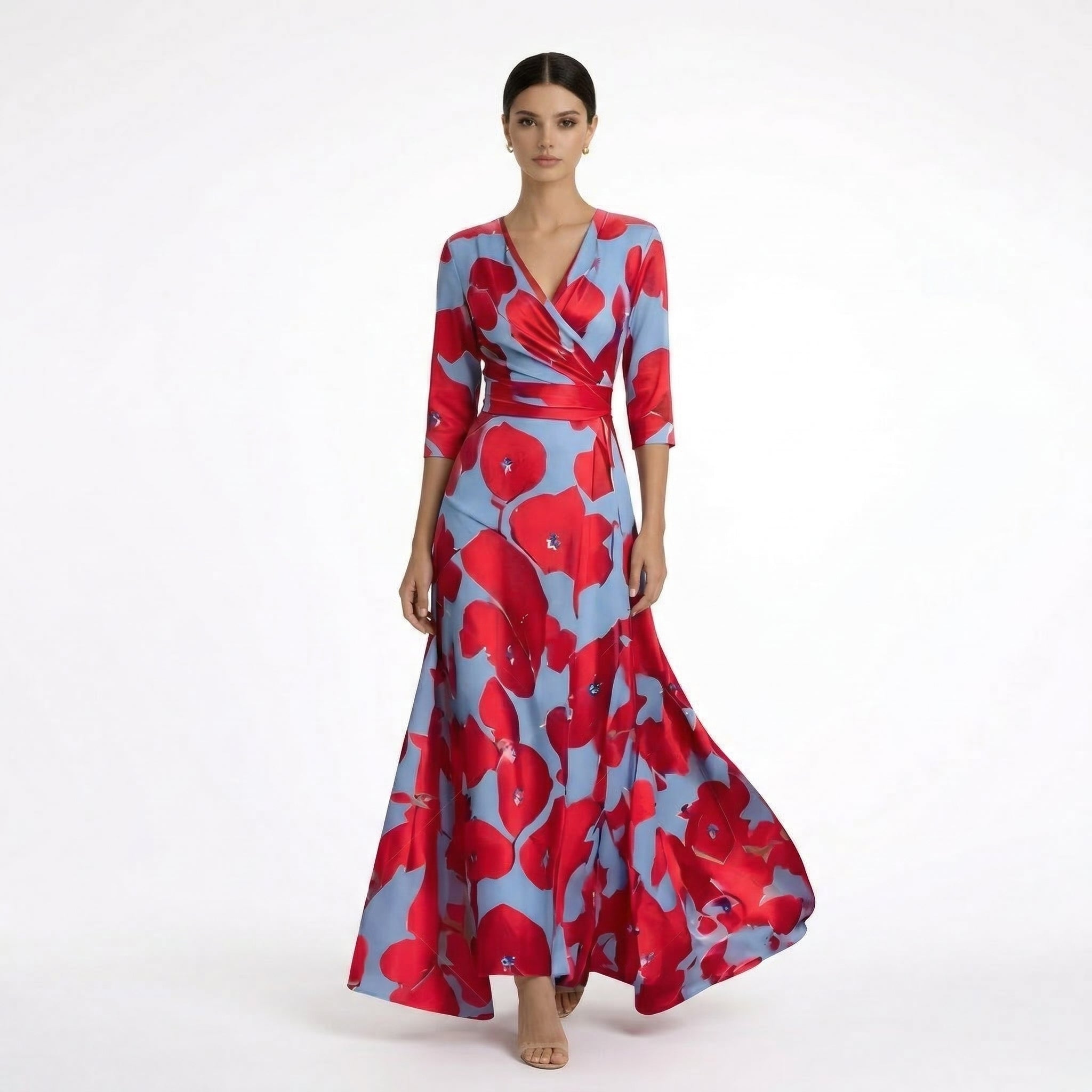 EMILIA | VESTIDO MAXI CON ESTAMPADO - Aurea Montiel