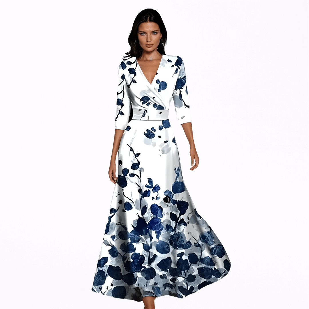 EMILIA | VESTIDO MAXI CON ESTAMPADO - Aurea Montiel