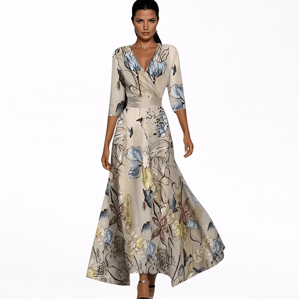 EMILIA | VESTIDO MAXI CON ESTAMPADO - Aurea Montiel