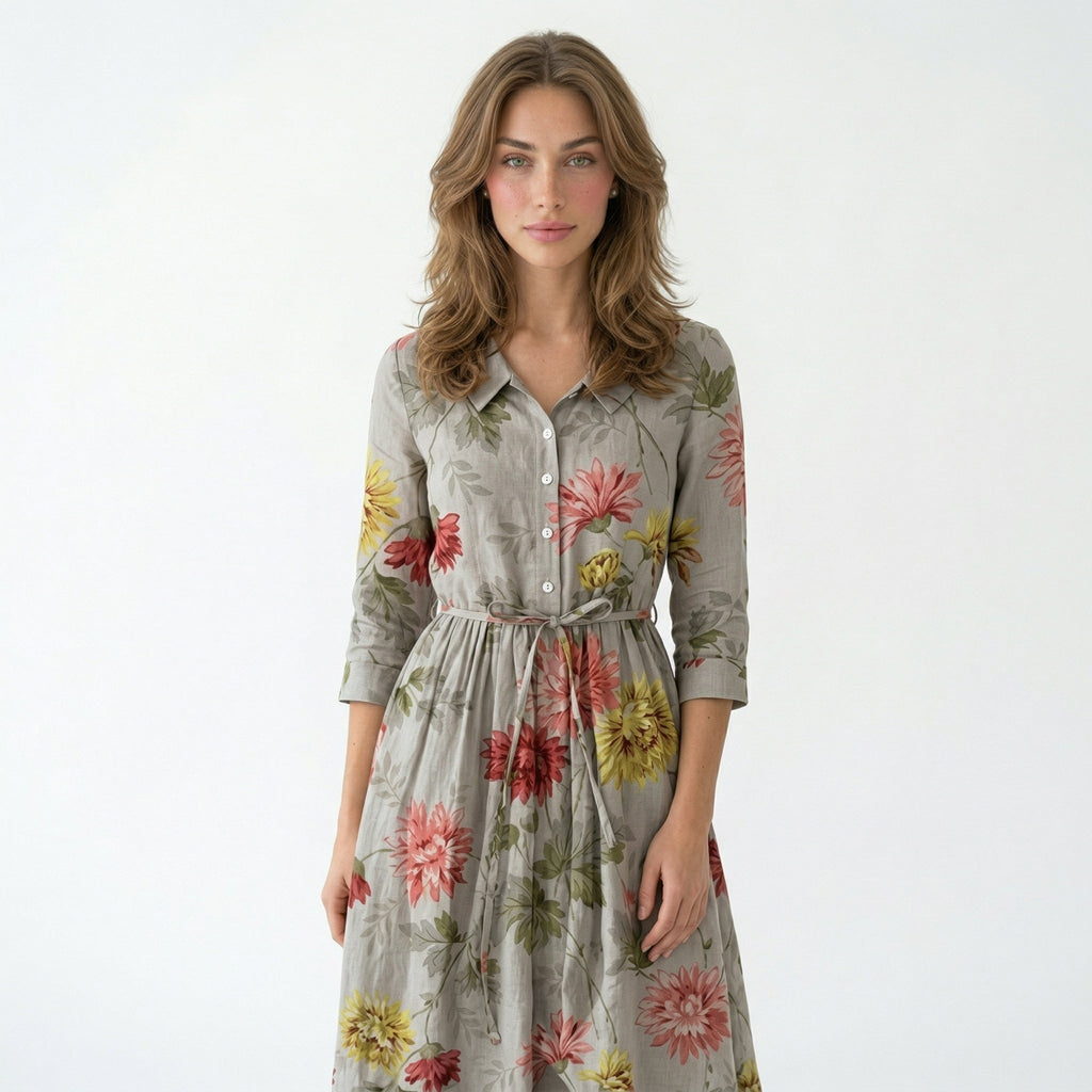 ESTELA | VESTIDO MIDI FLORAL - Aurea Montiel