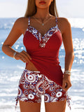 Scarlatto - Completo tankini in cashmere copri-pancia con pantaloncini