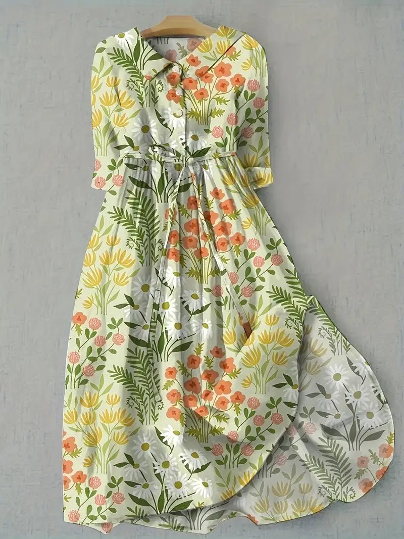 FLORA | VESTIDO MIDI FLORAL - Aurea Montiel