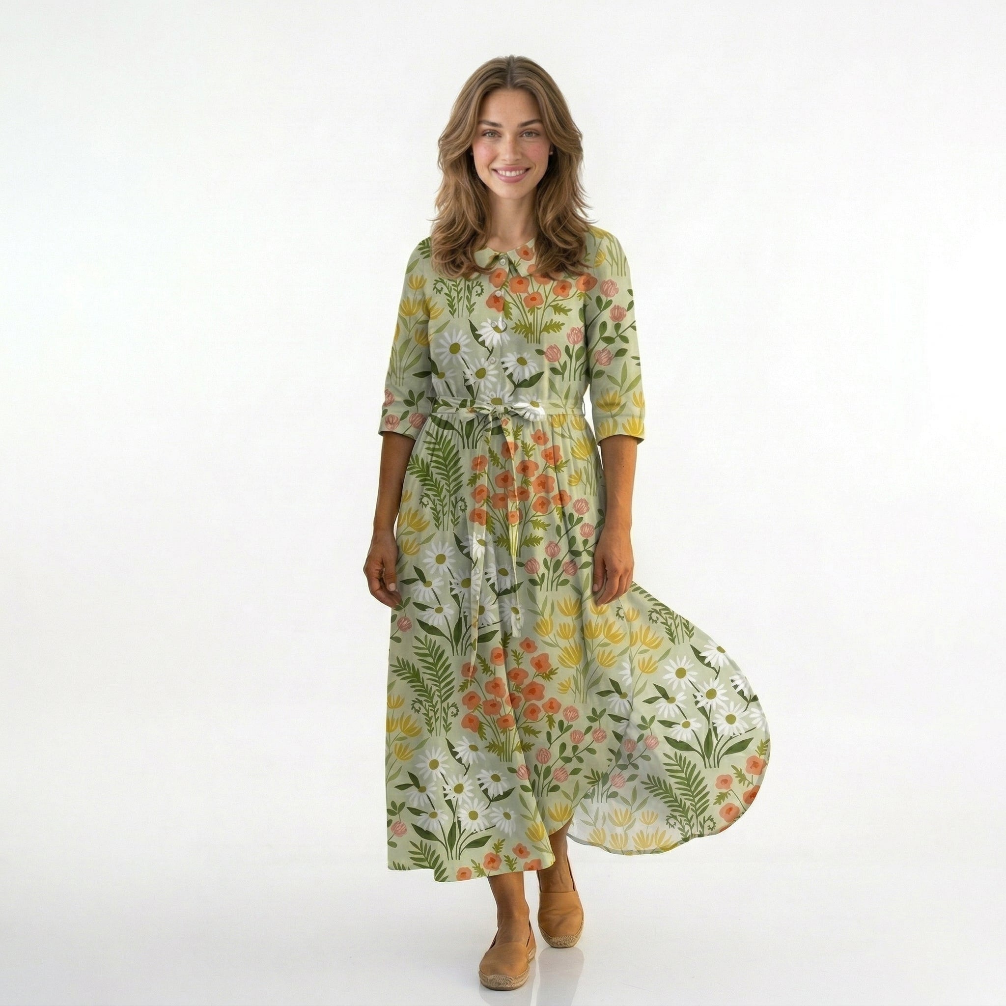 FLORA | VESTIDO MIDI FLORAL - Aurea Montiel