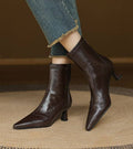 FULVIA | BOTINES DE PIEL CON TACÓN MEDIO - Aurea Montiel
