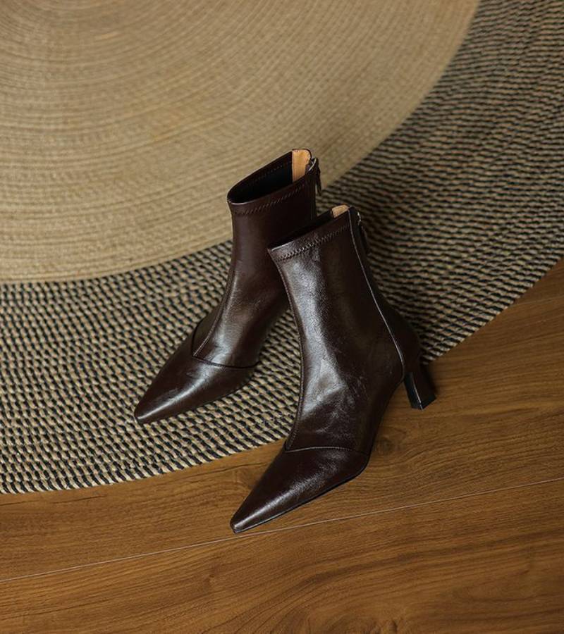 FULVIA | BOTINES DE PIEL CON TACÓN MEDIO - Aurea Montiel