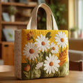 Borsa imbottita realizzata a mano con margherite