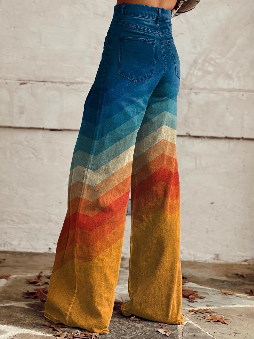 LÈA | PANTALONI RETRÒ CON STAMPA A ZIGZAG