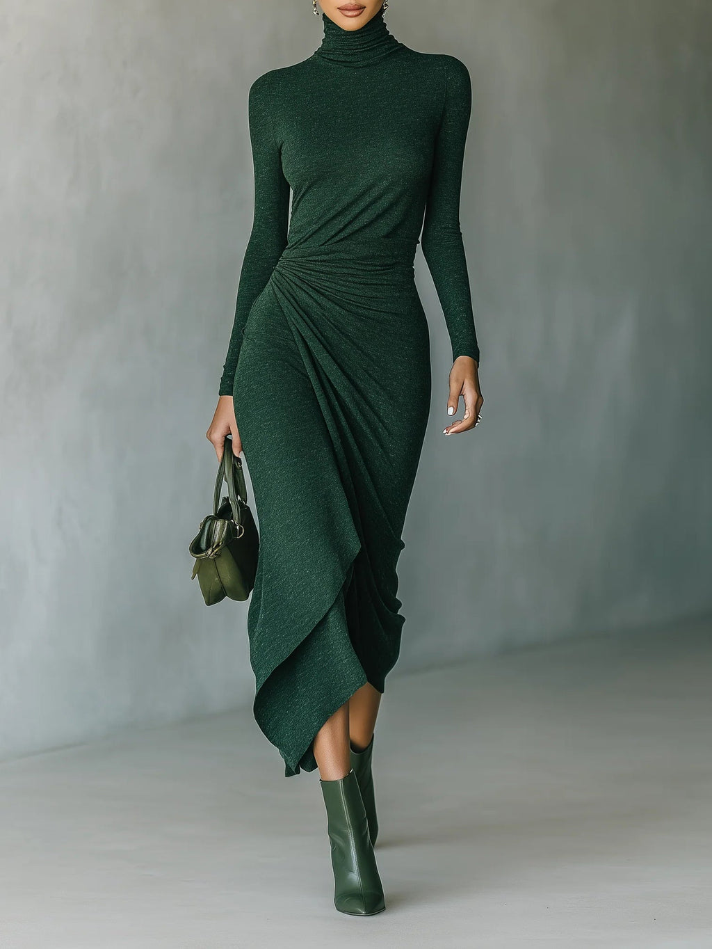 LENORA | VESTIDO MIDI ASIMÉTRICO - Aurea Montiel