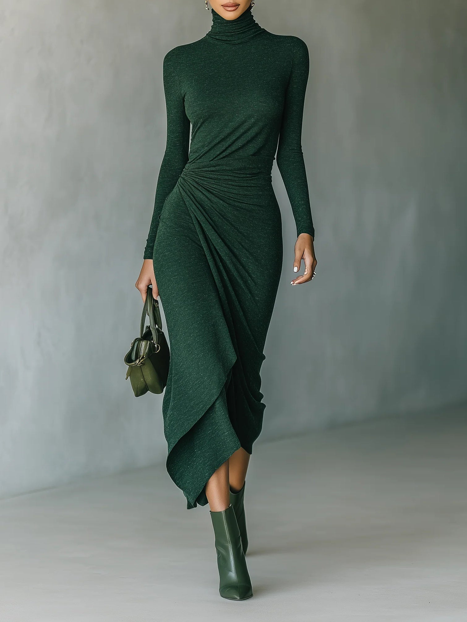 LENORA | VESTIDO MIDI ASIMÉTRICO - Aurea Montiel
