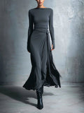 LISA | VESTIDO MAXI CON NUDO LATERAL - Aurea Montiel
