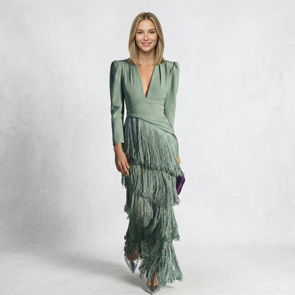 LOLA | VESTIDO CON FLECOS - Aurea Montiel