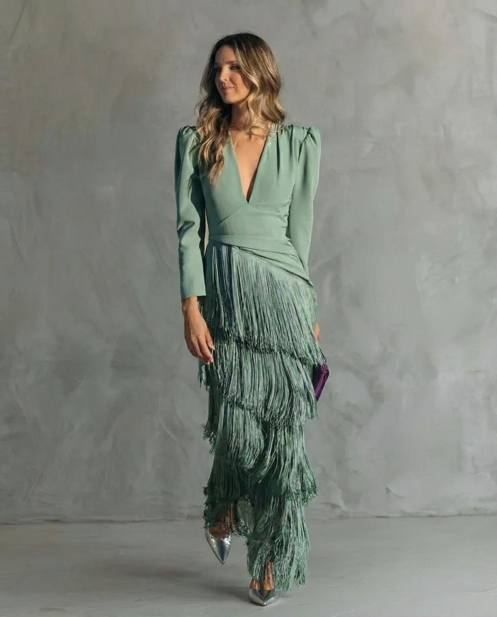 LOLA | VESTIDO CON FLECOS - Aurea Montiel