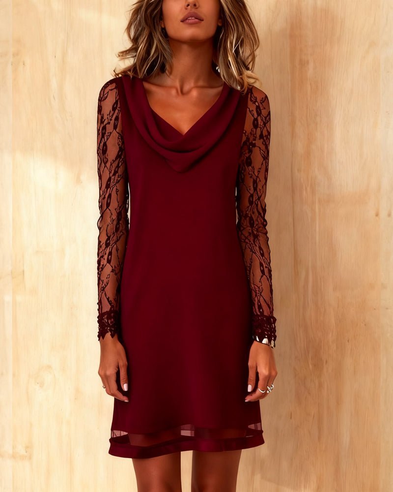MAURA | VESTIDO CON ENCAJES - Aurea Montiel