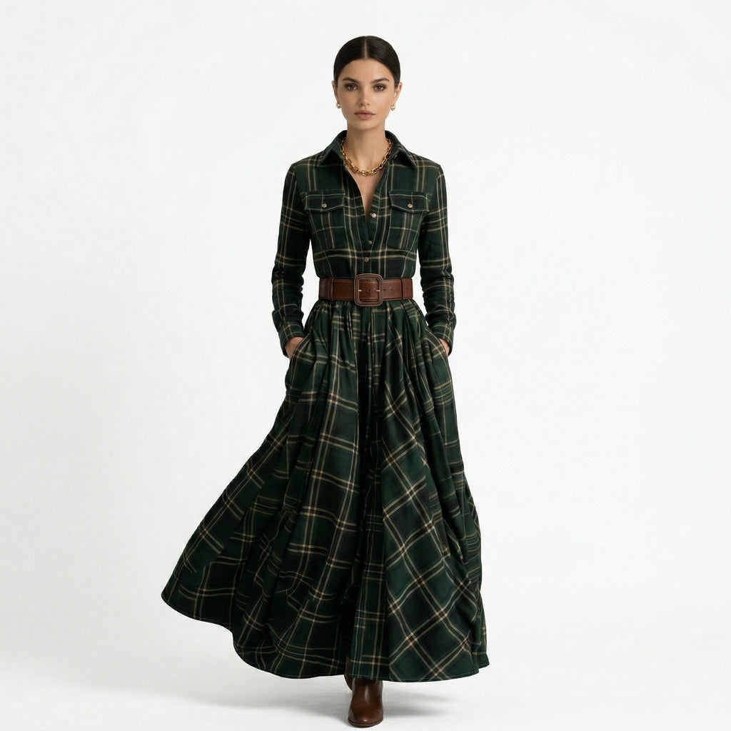 MEREDIT | VESTIDO MAXI CON CINTURÓN - Aurea Montiel