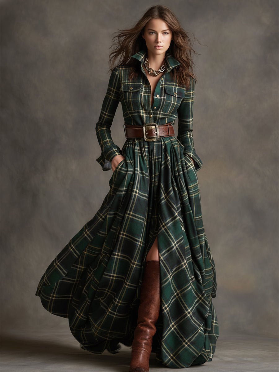 MEREDIT | VESTIDO MAXI CON CINTURÓN - Aurea Montiel