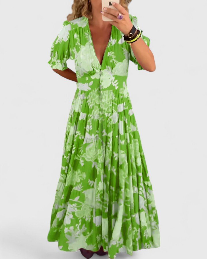 MINERVA | VESTIDO ELEGANTE FLORAL - Aurea Montiel