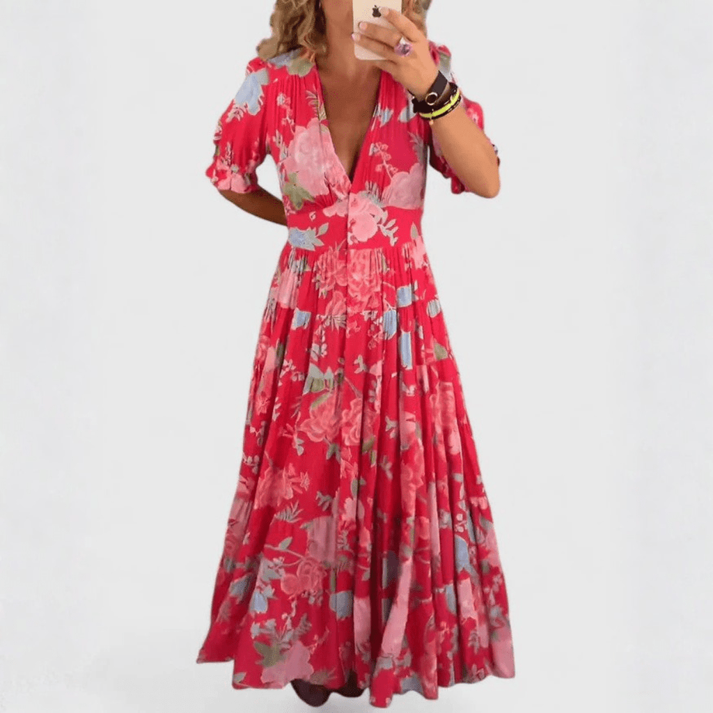 MINERVA | VESTIDO ELEGANTE FLORAL - Aurea Montiel