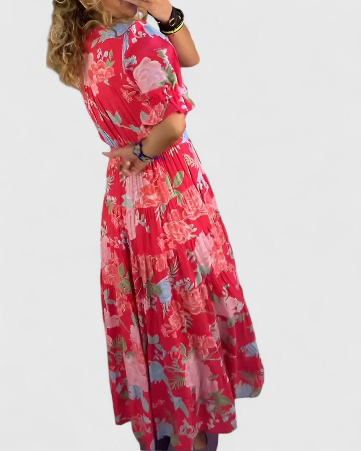 MINERVA | VESTIDO ELEGANTE FLORAL - Aurea Montiel