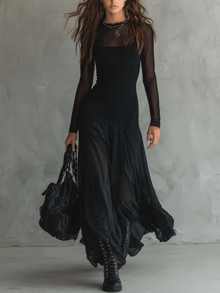 NEREA | VESTIDO MAXI DE TUL - Aurea Montiel