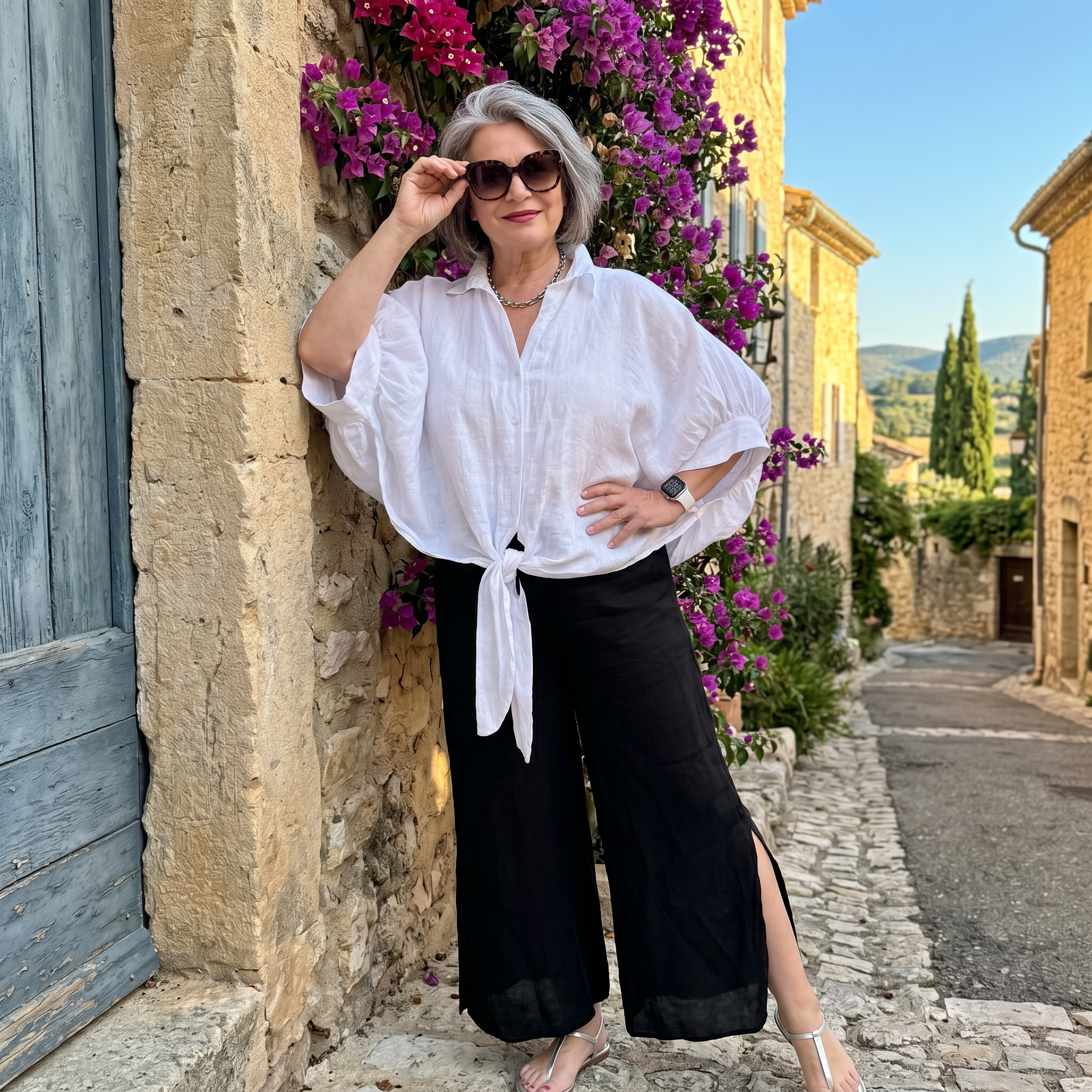 Pantaloni Capri in Lino Flo con Spacco Laterale *PIÙ VENDUTO*