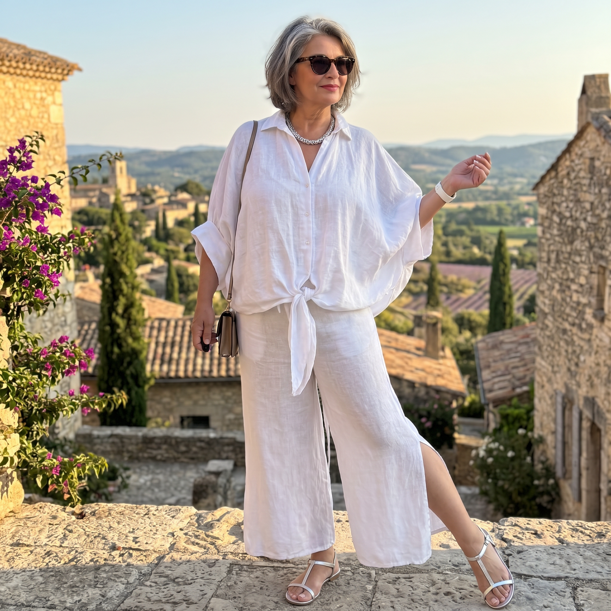 Pantaloni Capri in Lino Flo con Spacco Laterale *PIÙ VENDUTO*