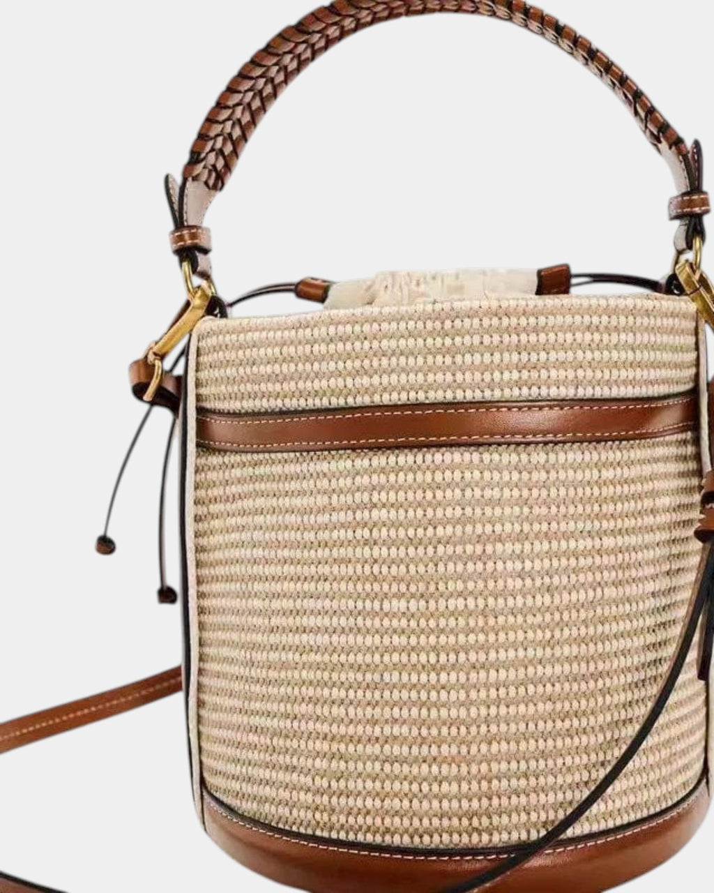 Carolina — Borsa intrecciata a secchiello Aurea Montiel