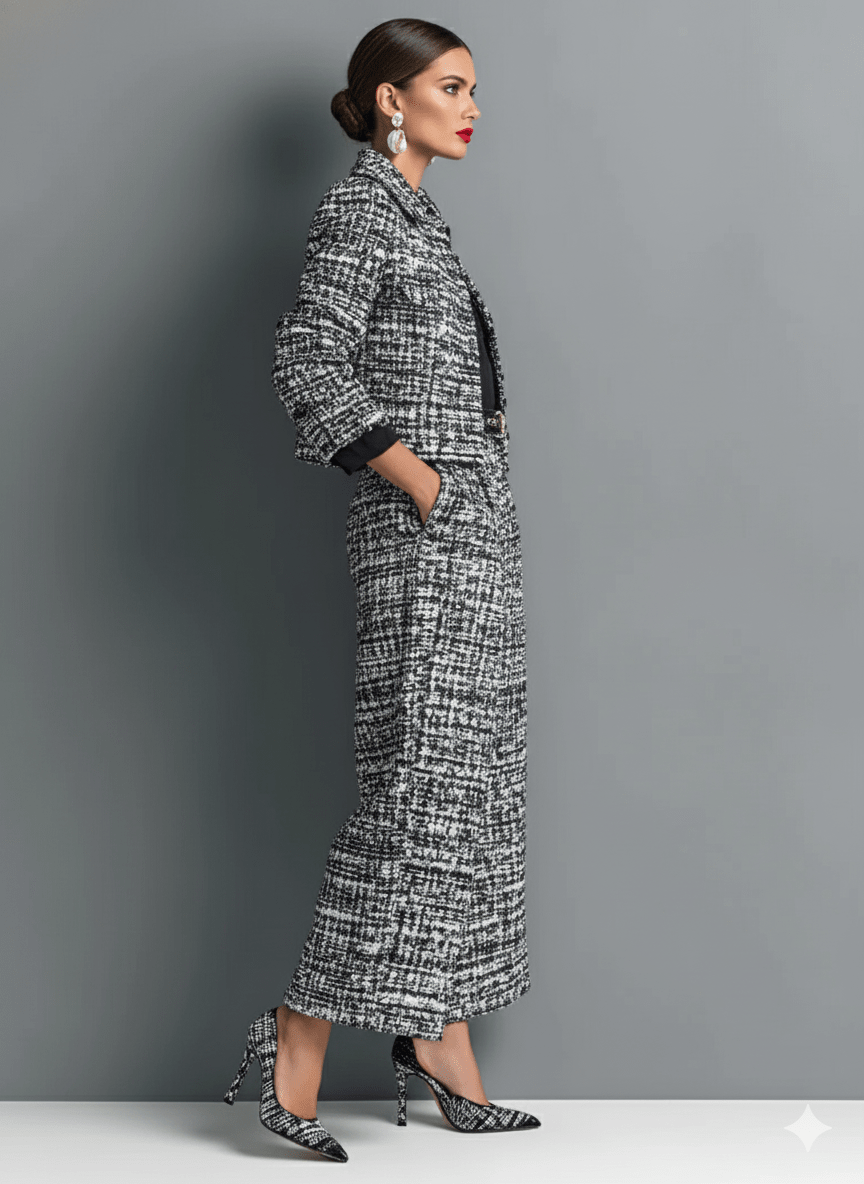 REBECA | CONJUNTO CHAQUETA Y PANTALÓN ANCHO - Aurea Montiel