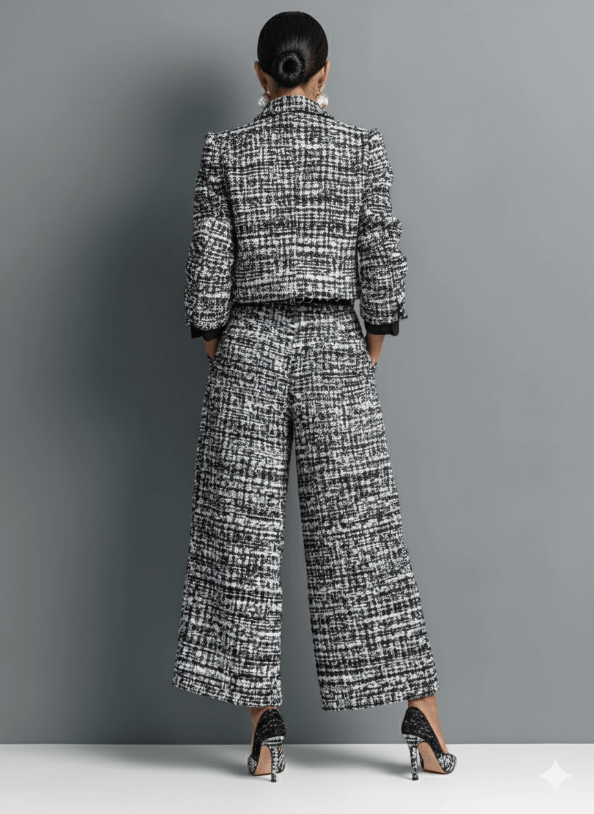 REBECA | CONJUNTO CHAQUETA Y PANTALÓN ANCHO - Aurea Montiel