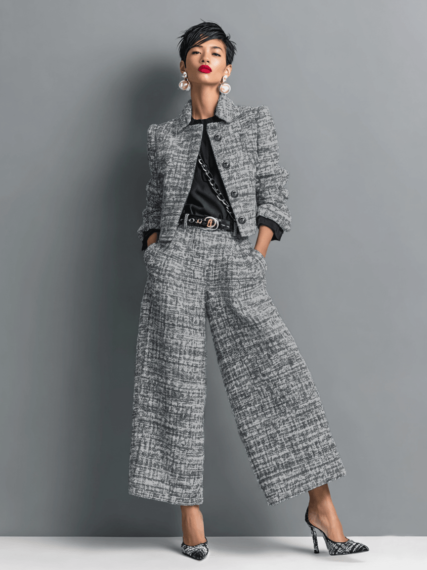 REBECA | CONJUNTO CHAQUETA Y PANTALÓN ANCHO - Aurea Montiel