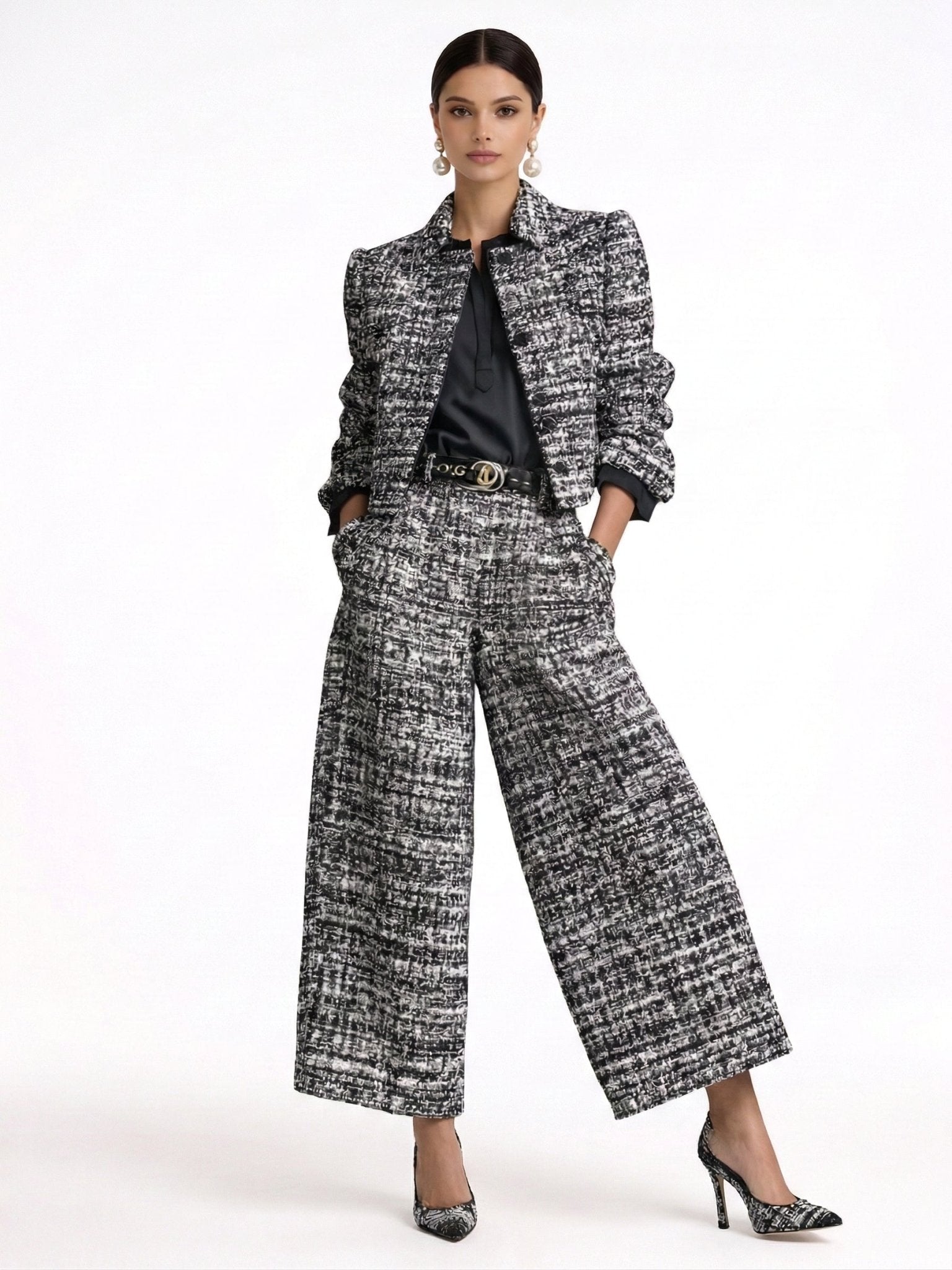 REBECA | CONJUNTO CHAQUETA Y PANTALÓN ANCHO - Aurea Montiel
