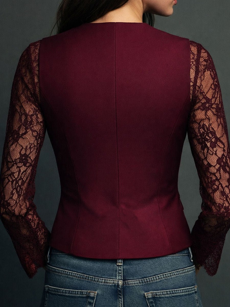 RENATA | BLAZER CON ENCAJE - Aurea Montiel