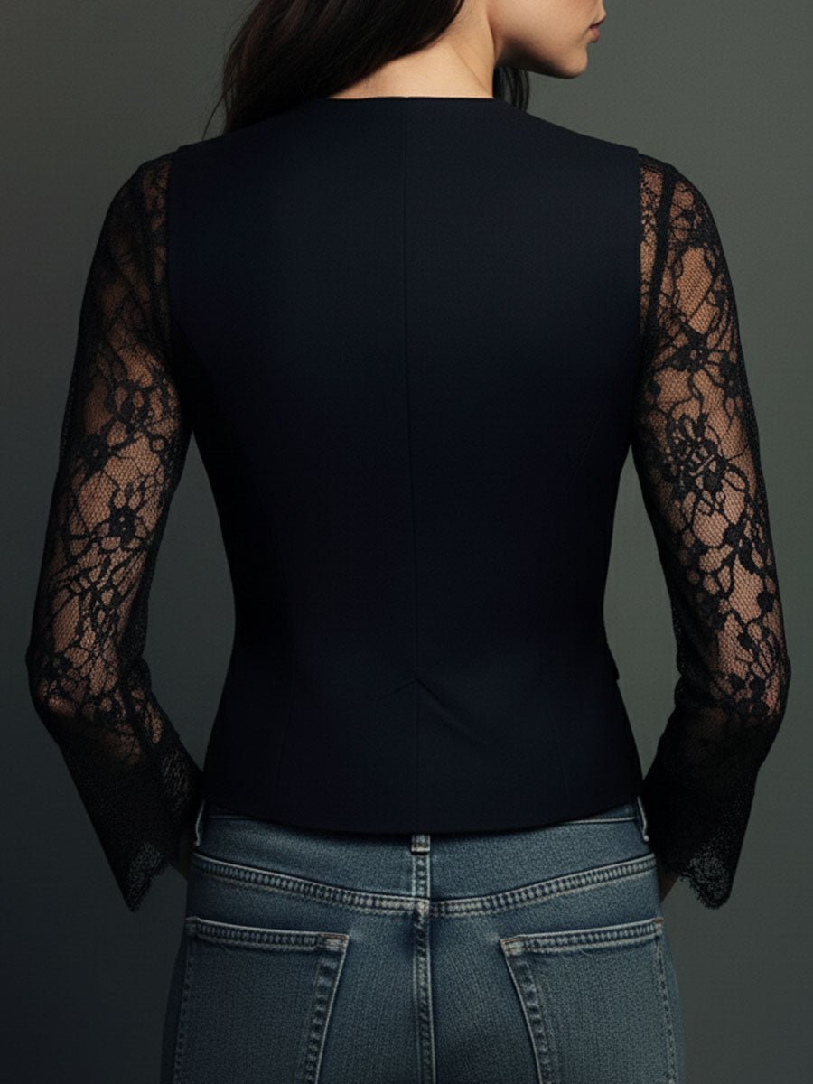 RENATA | BLAZER CON ENCAJE - Aurea Montiel