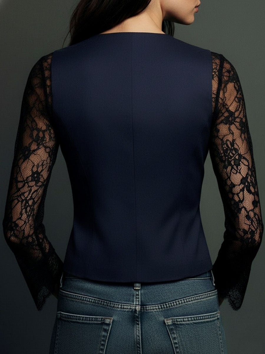 RENATA | BLAZER CON ENCAJE - Aurea Montiel