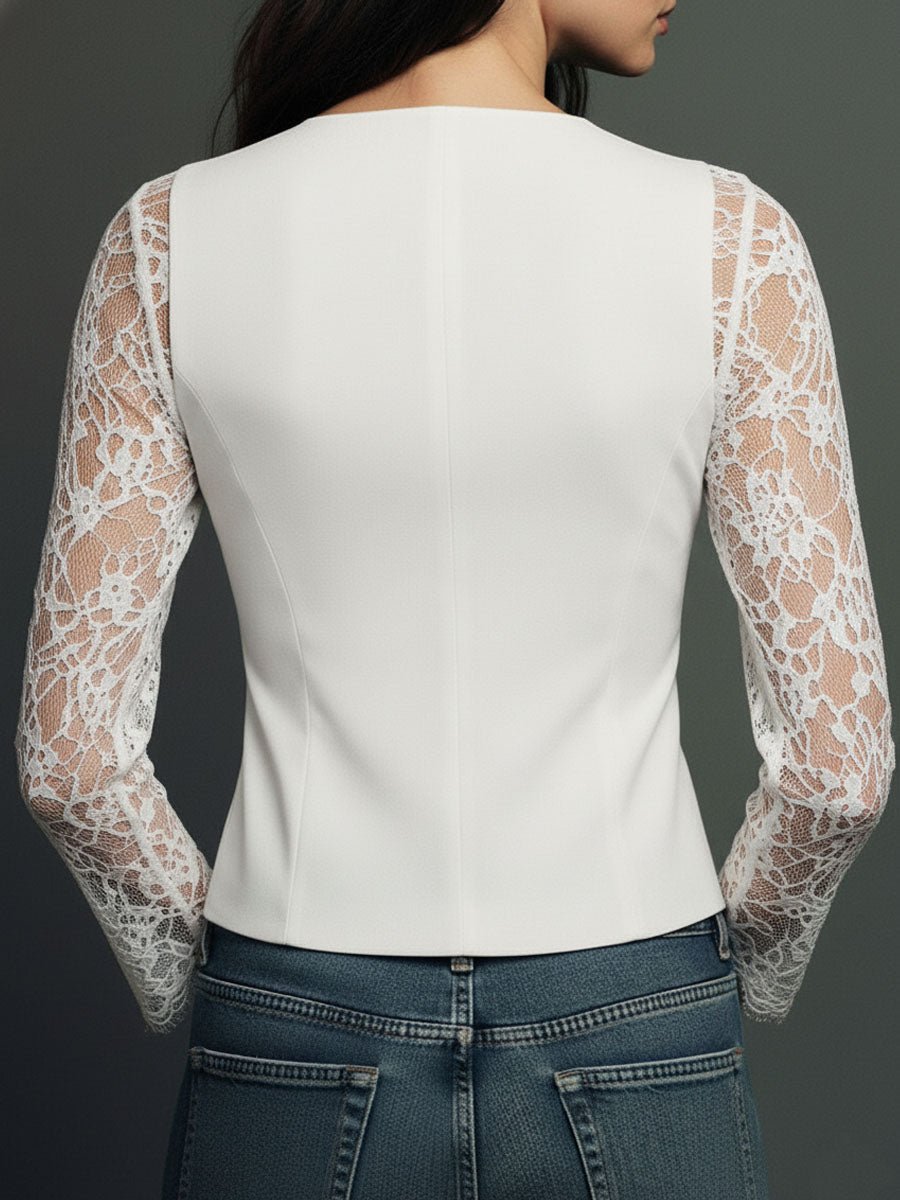 RENATA | BLAZER CON ENCAJE - Aurea Montiel