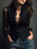 RENATA | BLAZER CON ENCAJE - Aurea Montiel