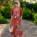 ROBERTA | VESTIDO FLUIDO ESTAMPADO - Aurea Montiel