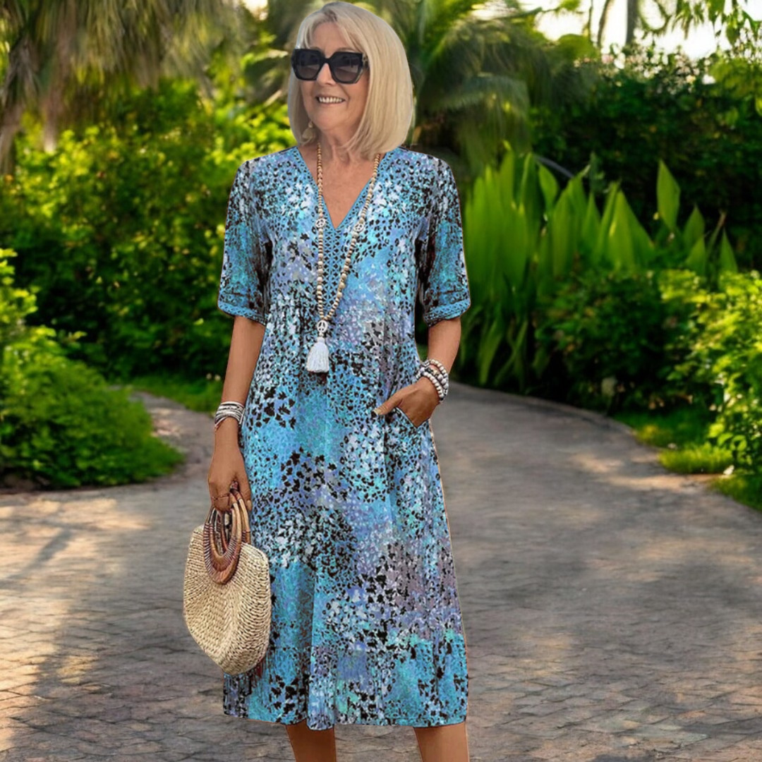 ROBERTA | VESTIDO FLUIDO ESTAMPADO - Aurea Montiel