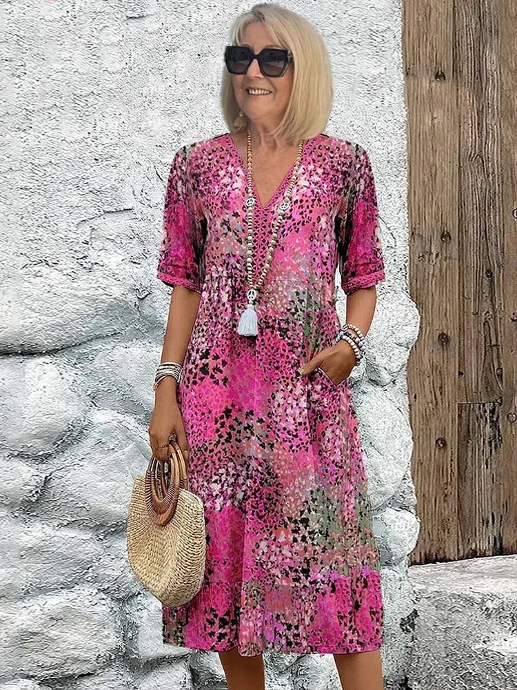 ROBERTA | VESTIDO FLUIDO ESTAMPADO - Aurea Montiel