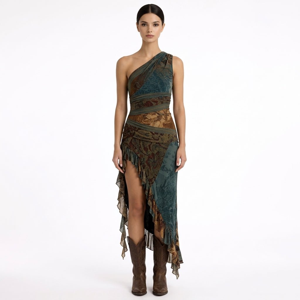 ROMINA | VESTIDO MAXI ASIMÉTRICO - Aurea Montiel