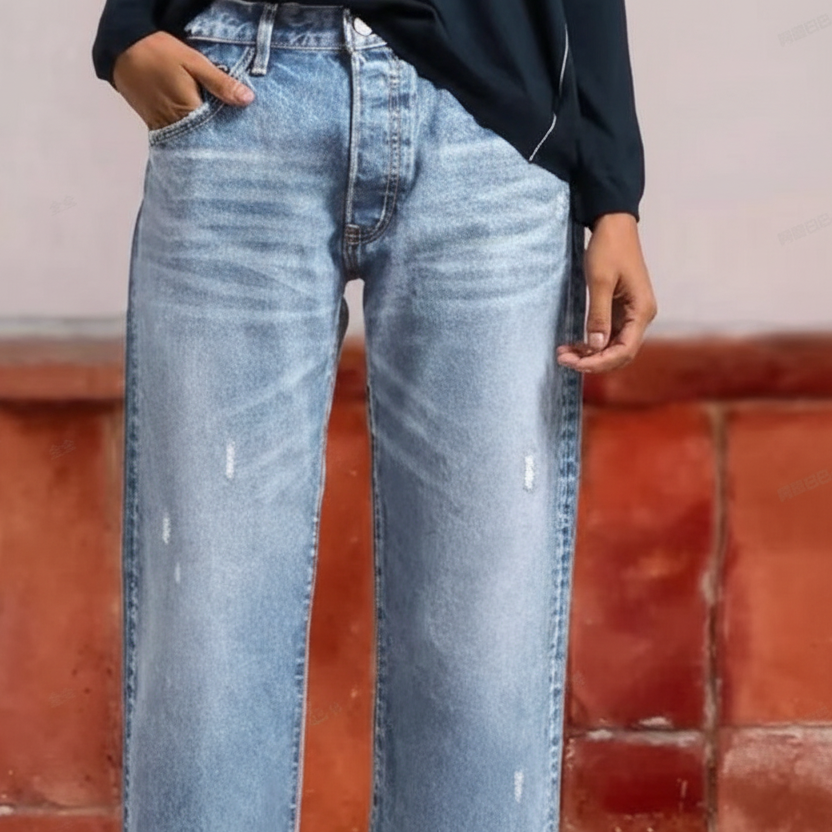 Aberjean™ | Jeans Dritti Cropped Retrò