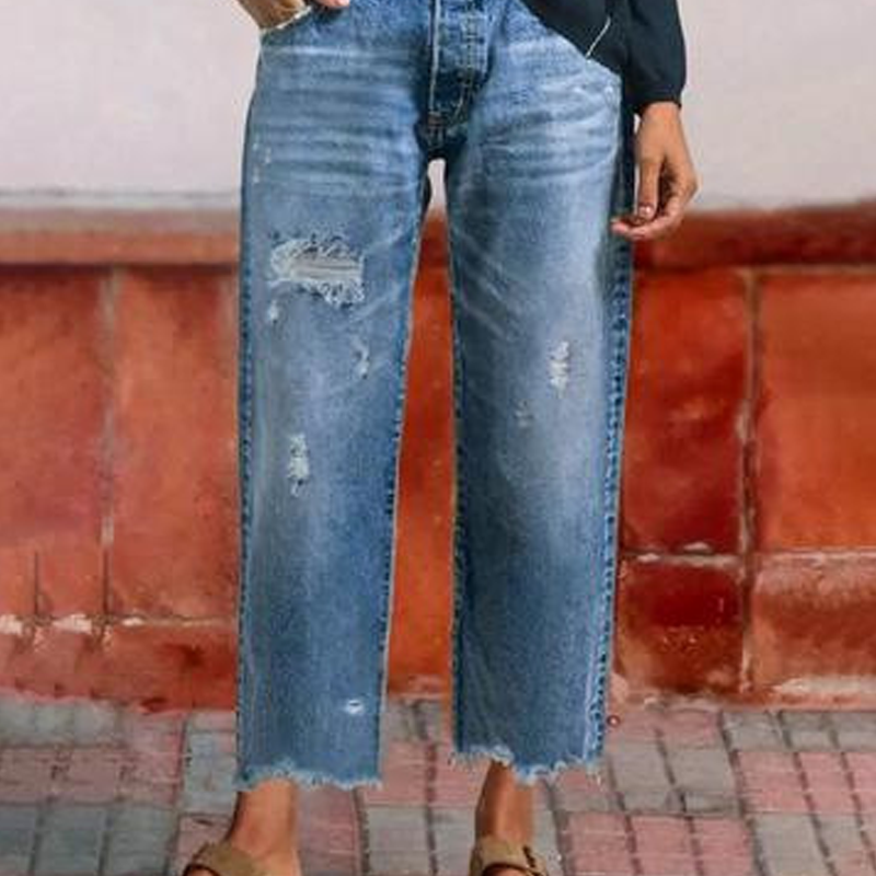 Aberjean™ | Jeans Dritti Cropped Retrò