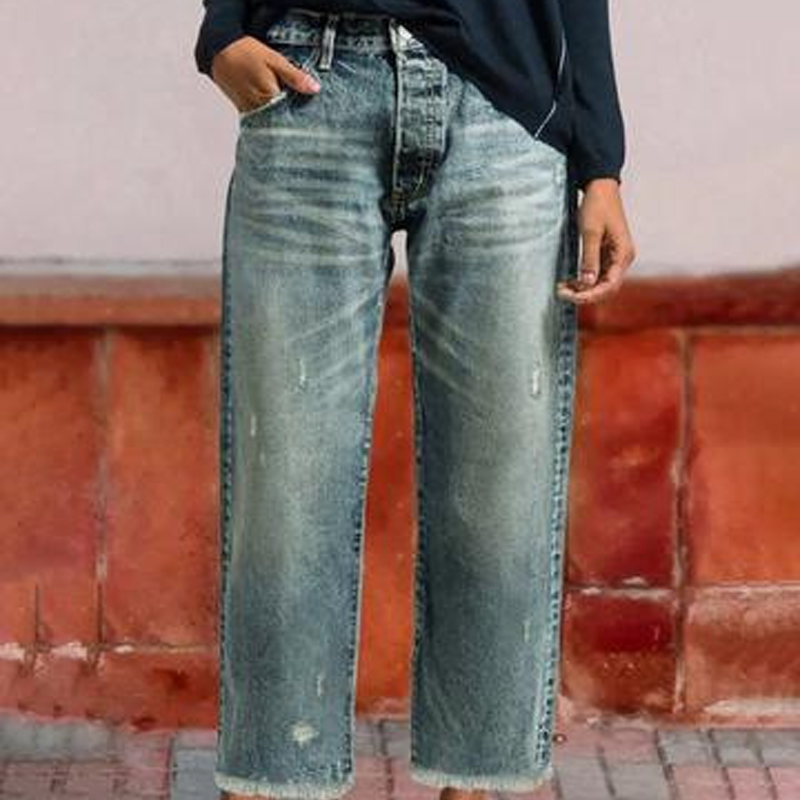 Aberjean™ | Jeans Dritti Cropped Retrò