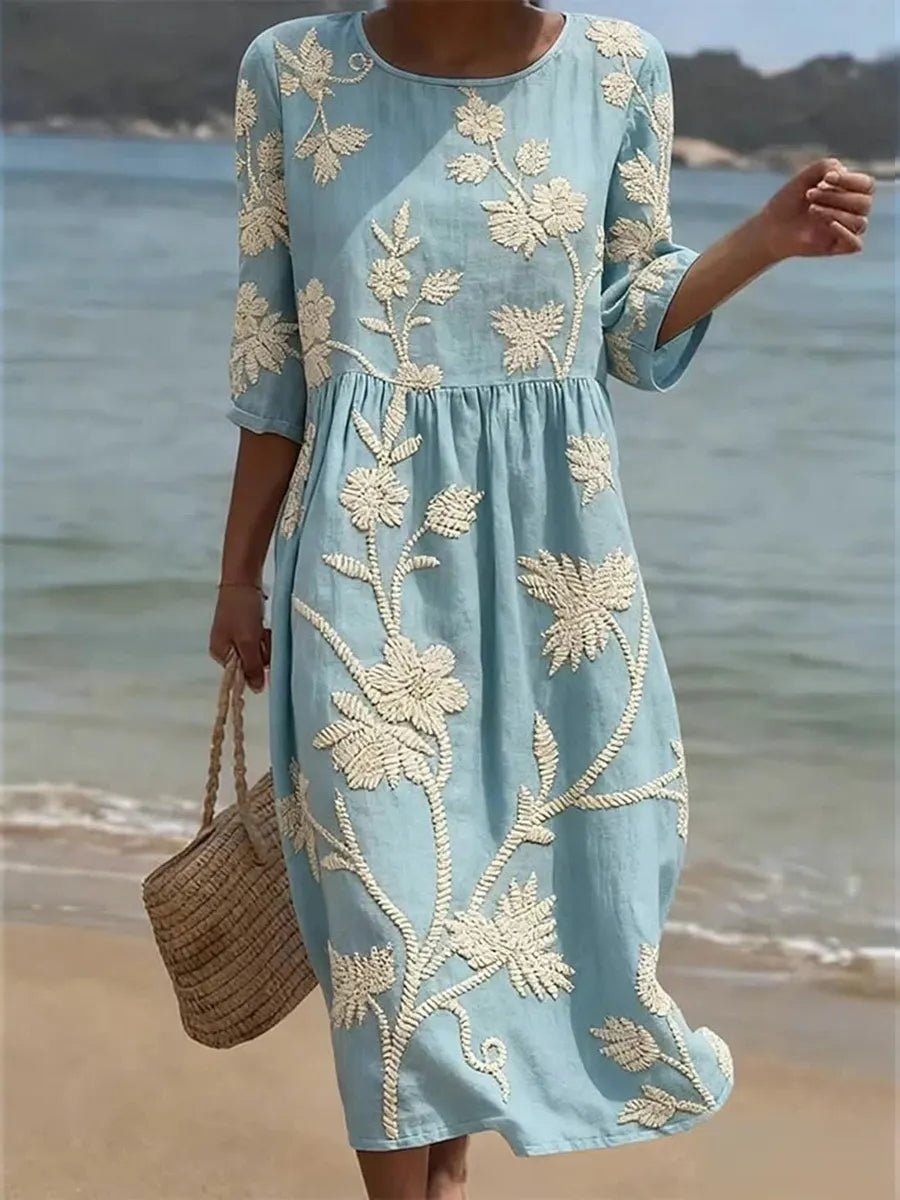 THALIA | VESTIDO MIDI FLORAL - Aurea Montiel