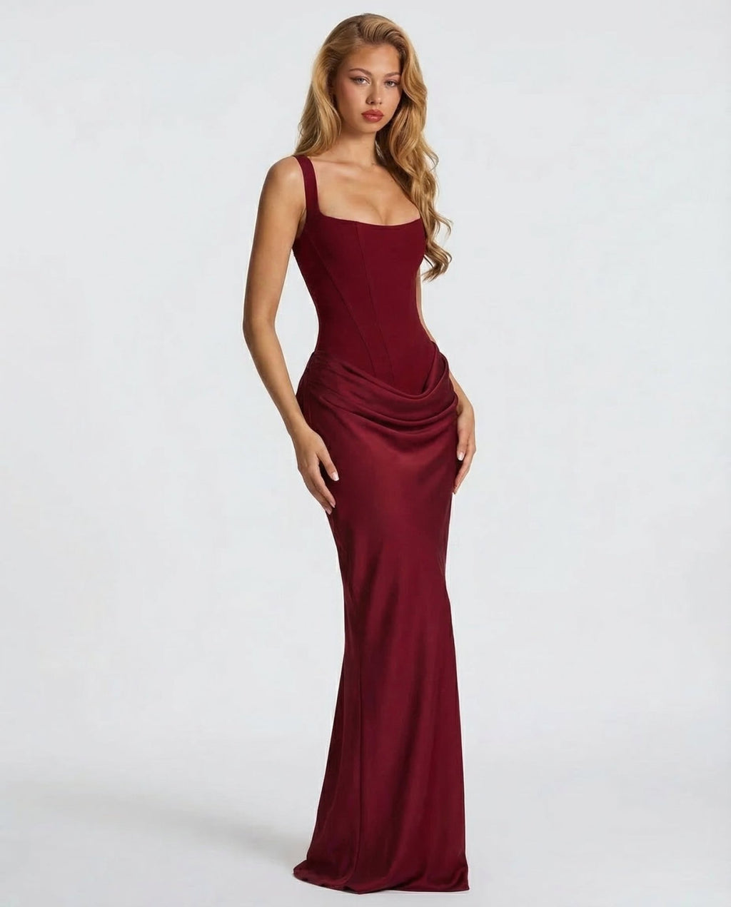 VALENTINA | VESTIDO MAXI SATÉN - Aurea Montiel