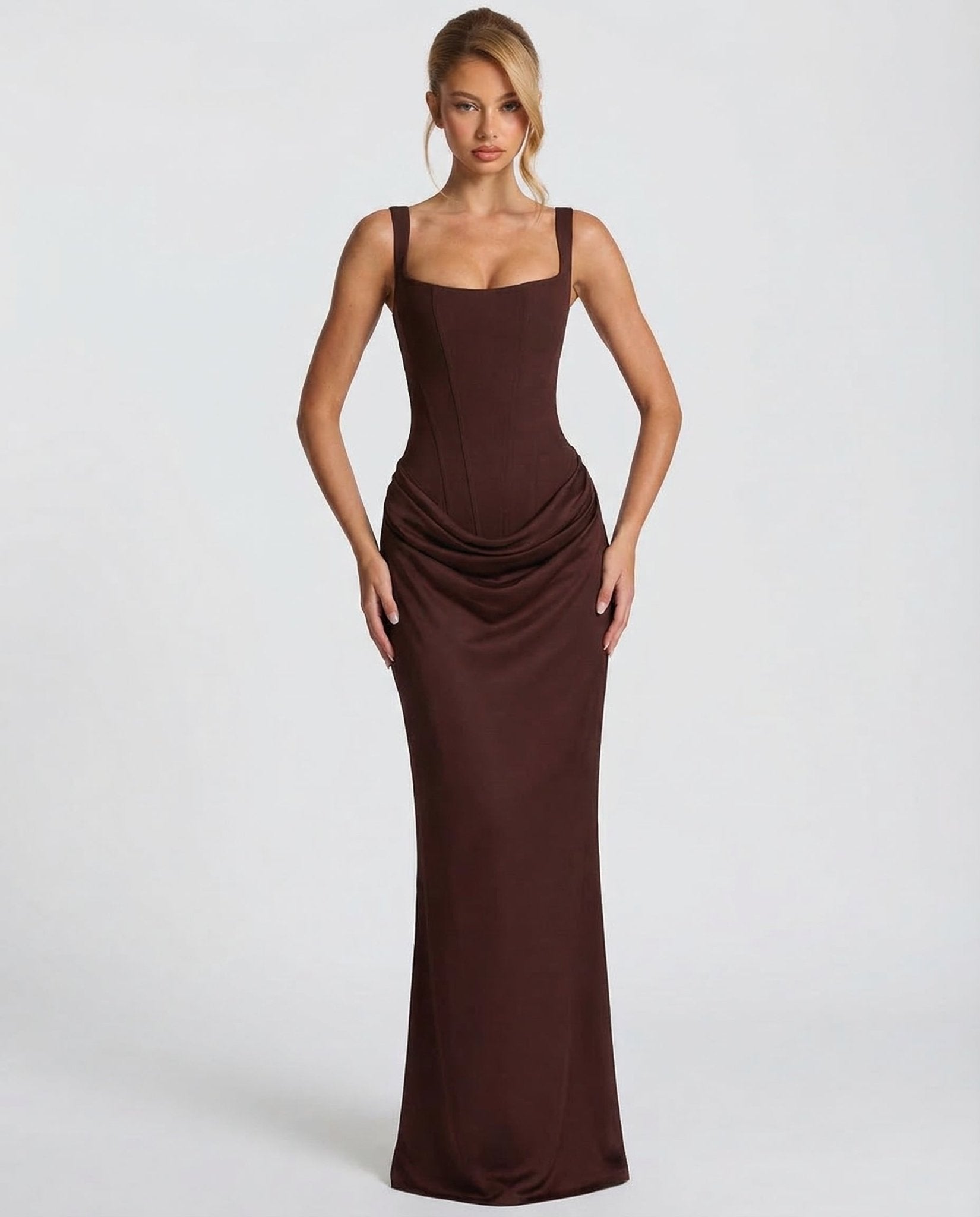 VALENTINA | VESTIDO MAXI SATÉN - Aurea Montiel