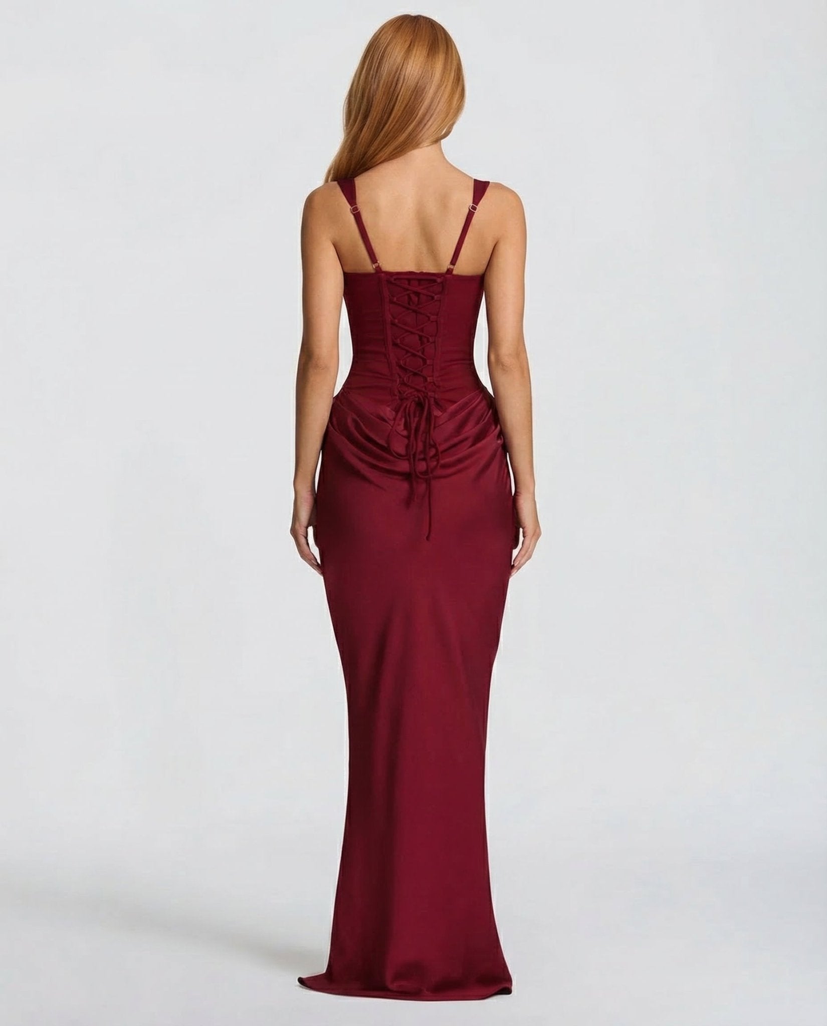 VALENTINA | VESTIDO MAXI SATÉN - Aurea Montiel