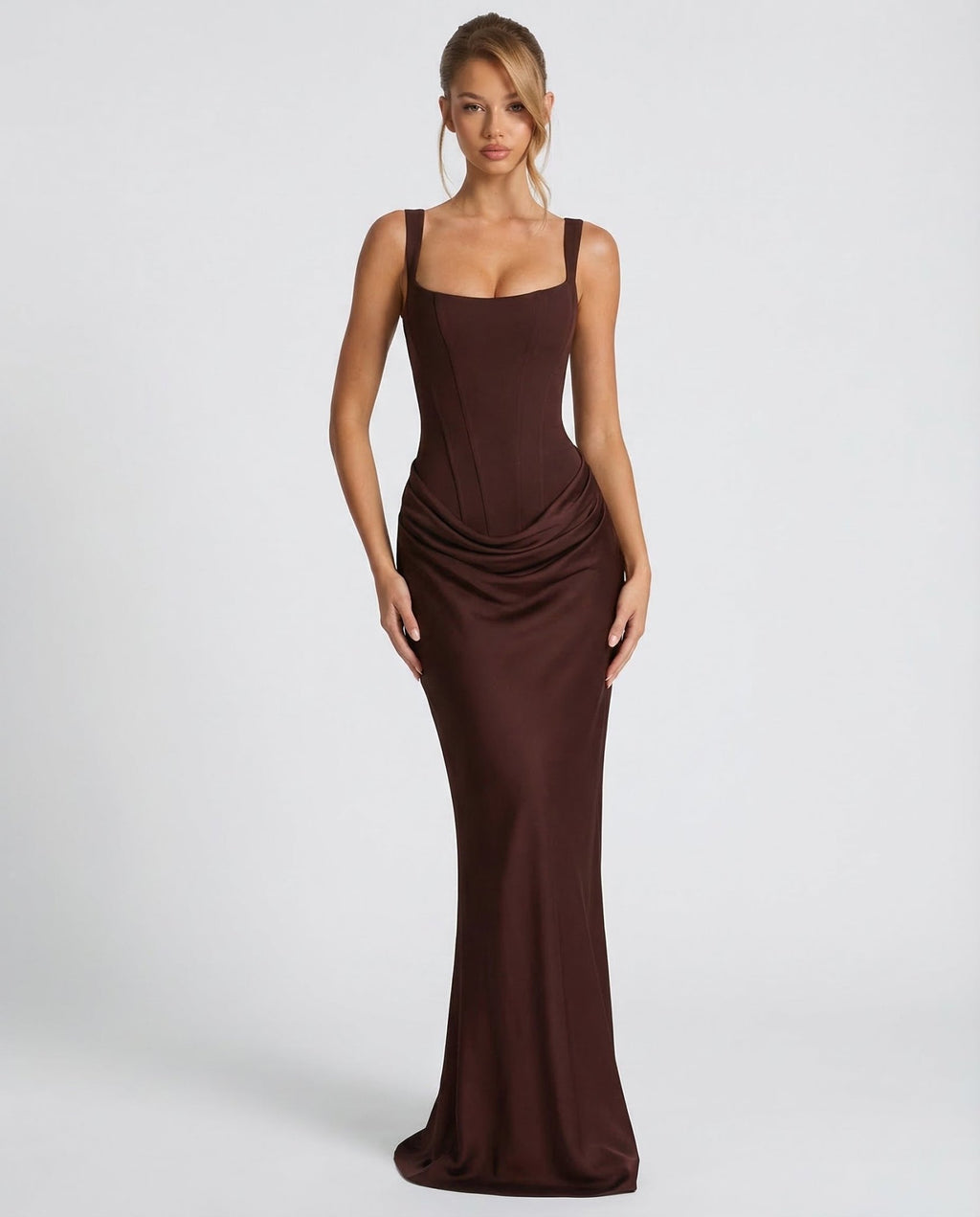 VALENTINA | VESTIDO MAXI SATÉN - Aurea Montiel
