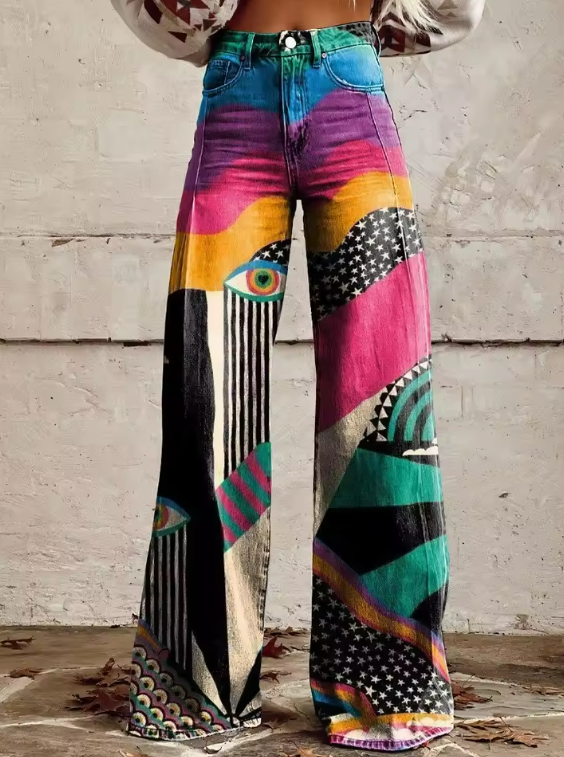 ROMOLA | PANTALONI A ZAMPA MULTICOLORE