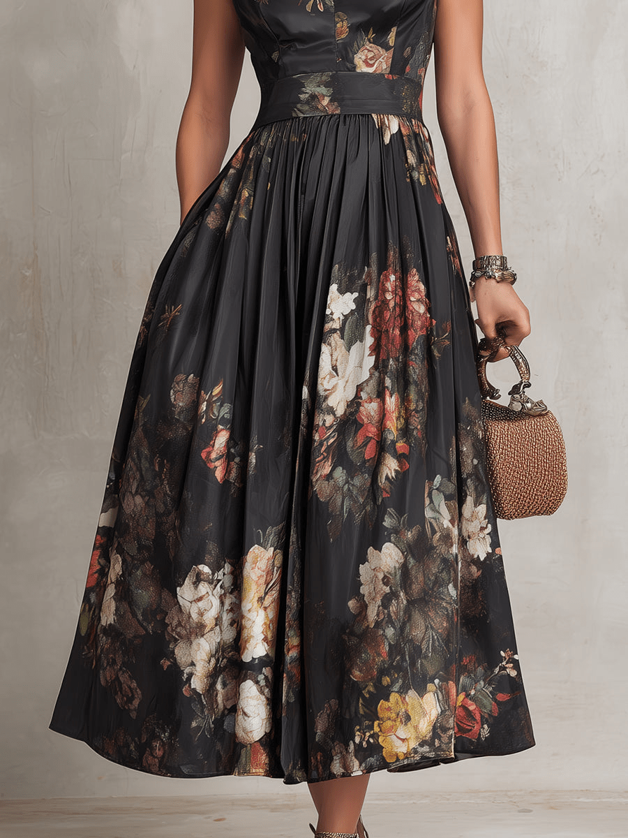 VIOLETA | VESTIDO MIDI FLORAL - Aurea Montiel